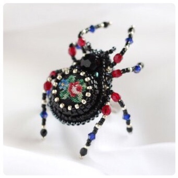 *TAKING DOWN* Handmade Cross-Stitched Spider Ring - Picture 5 of 7
